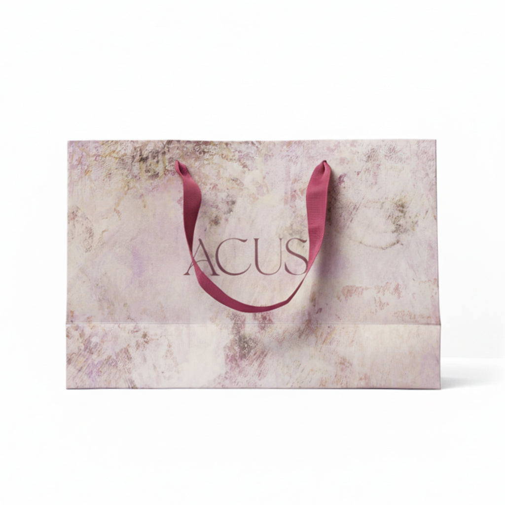 Bolsa Acus Estampado Morada y Rosas grande