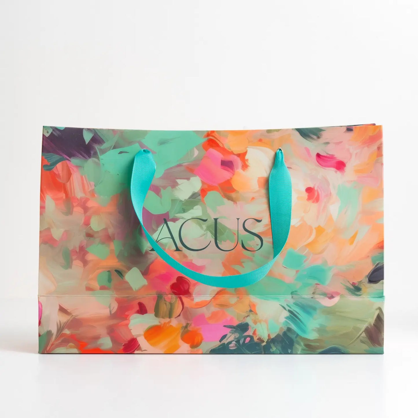 Bolsa Acus Estampado Verde Multicolor grande