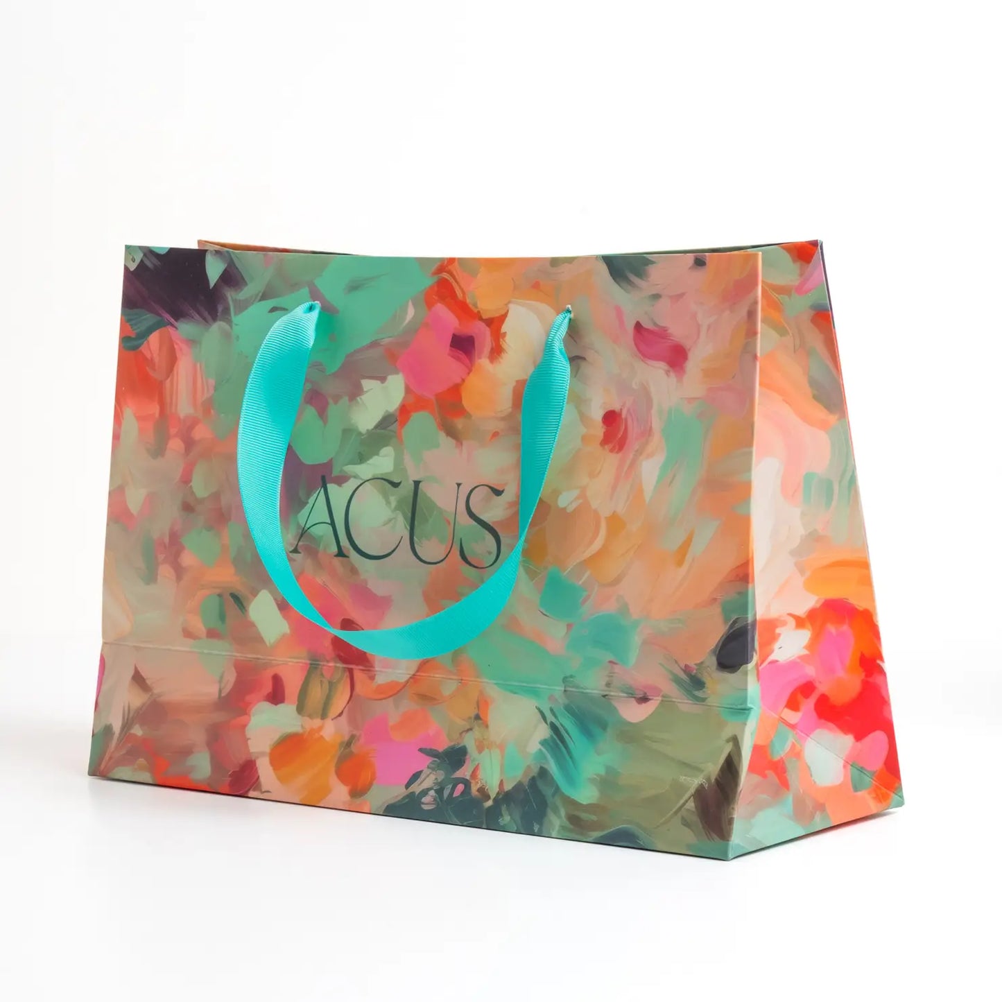 Bolsa Acus Estampado Verde Multicolor grande