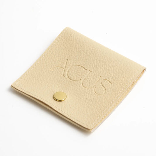 Bolsa De Polipiel Beige Crema Botón