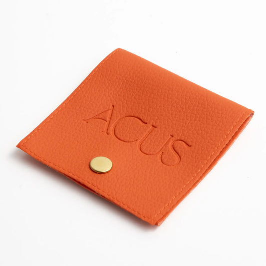 Bolsa De Polipiel Naranja Botón