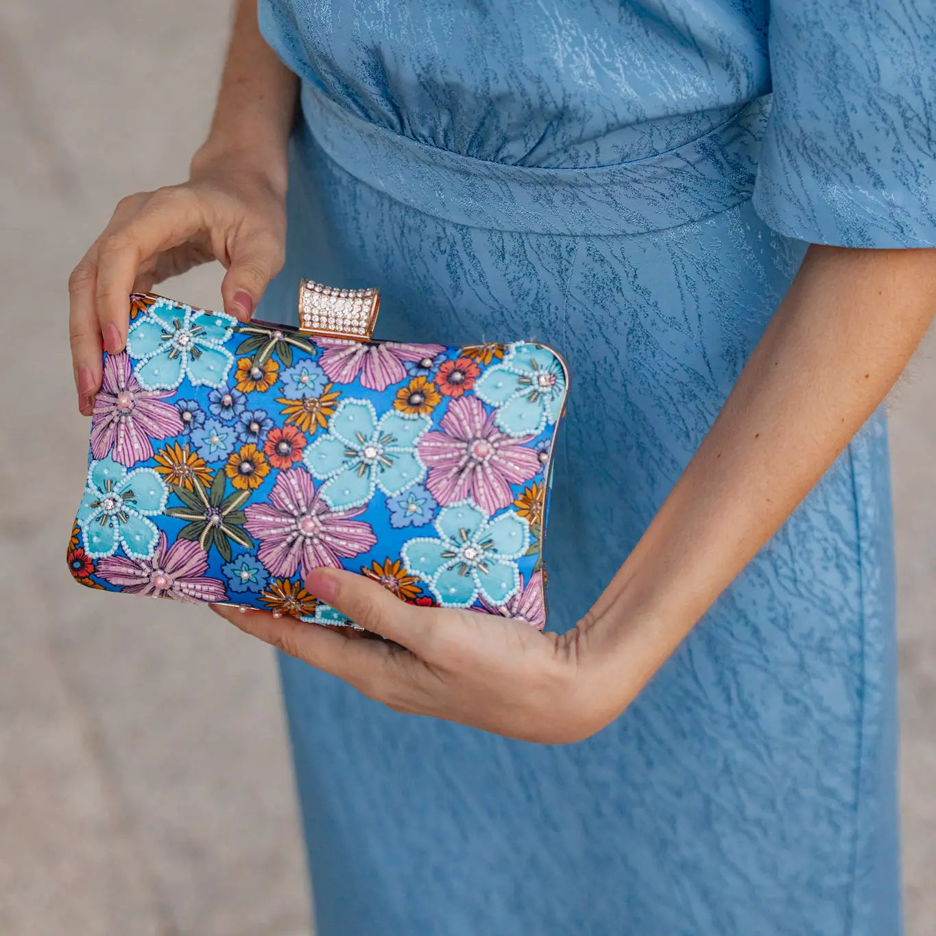 Begonia Bag in Blue and Purple