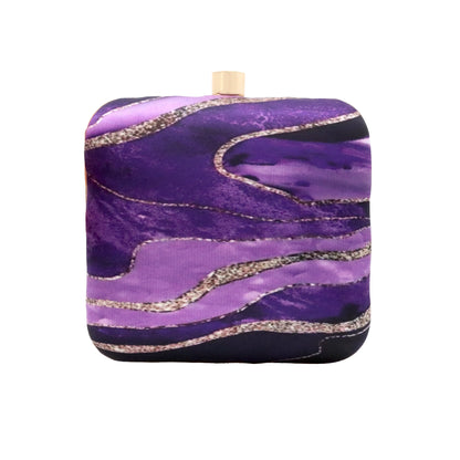 Bolso Cuadrado Print Goldenlines Morado