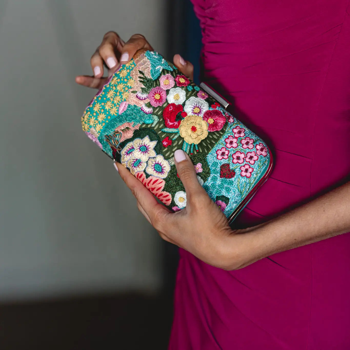 Turquoise Botanical Dream Bag