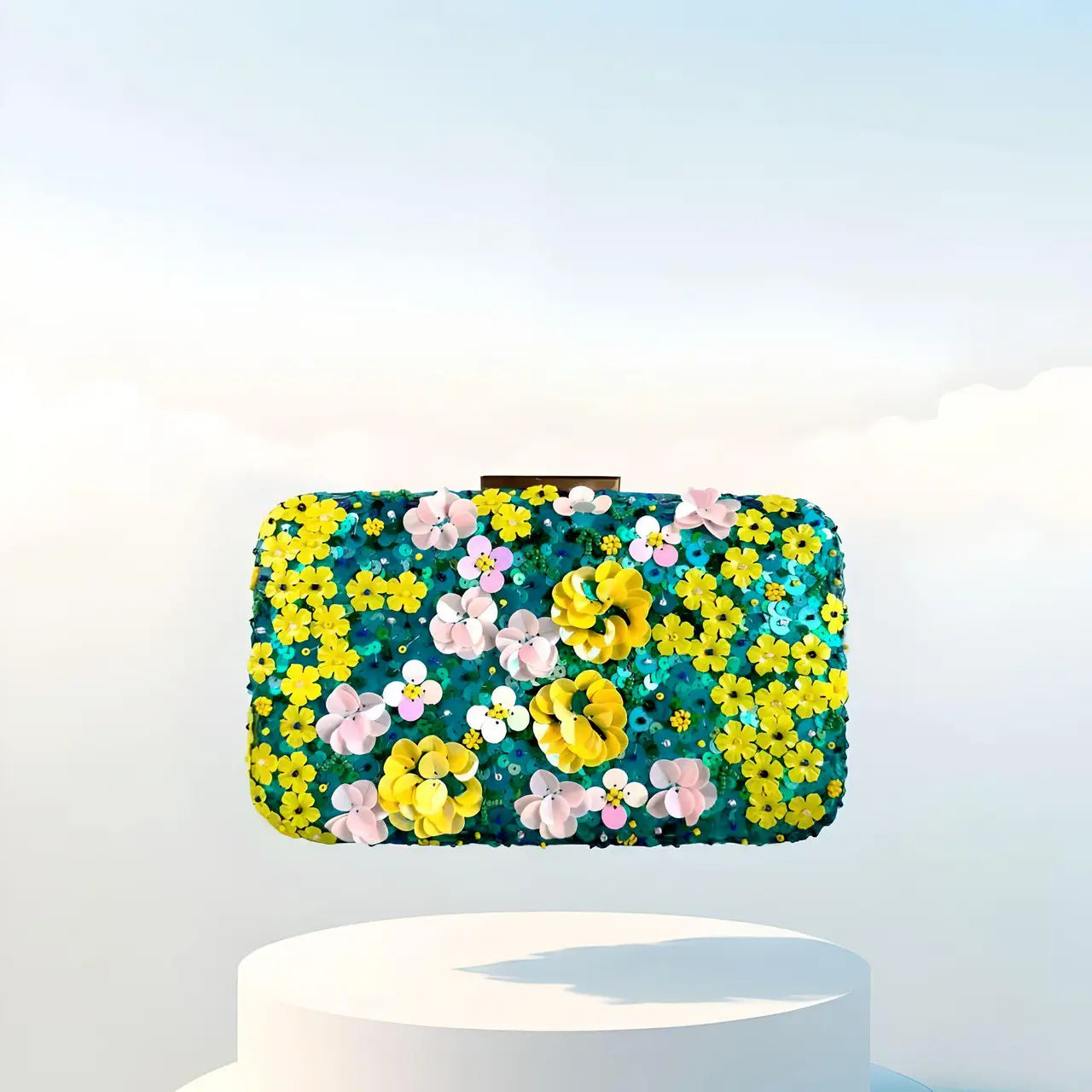 Bolso Floralia Turquesa, Amarillo y Rosa