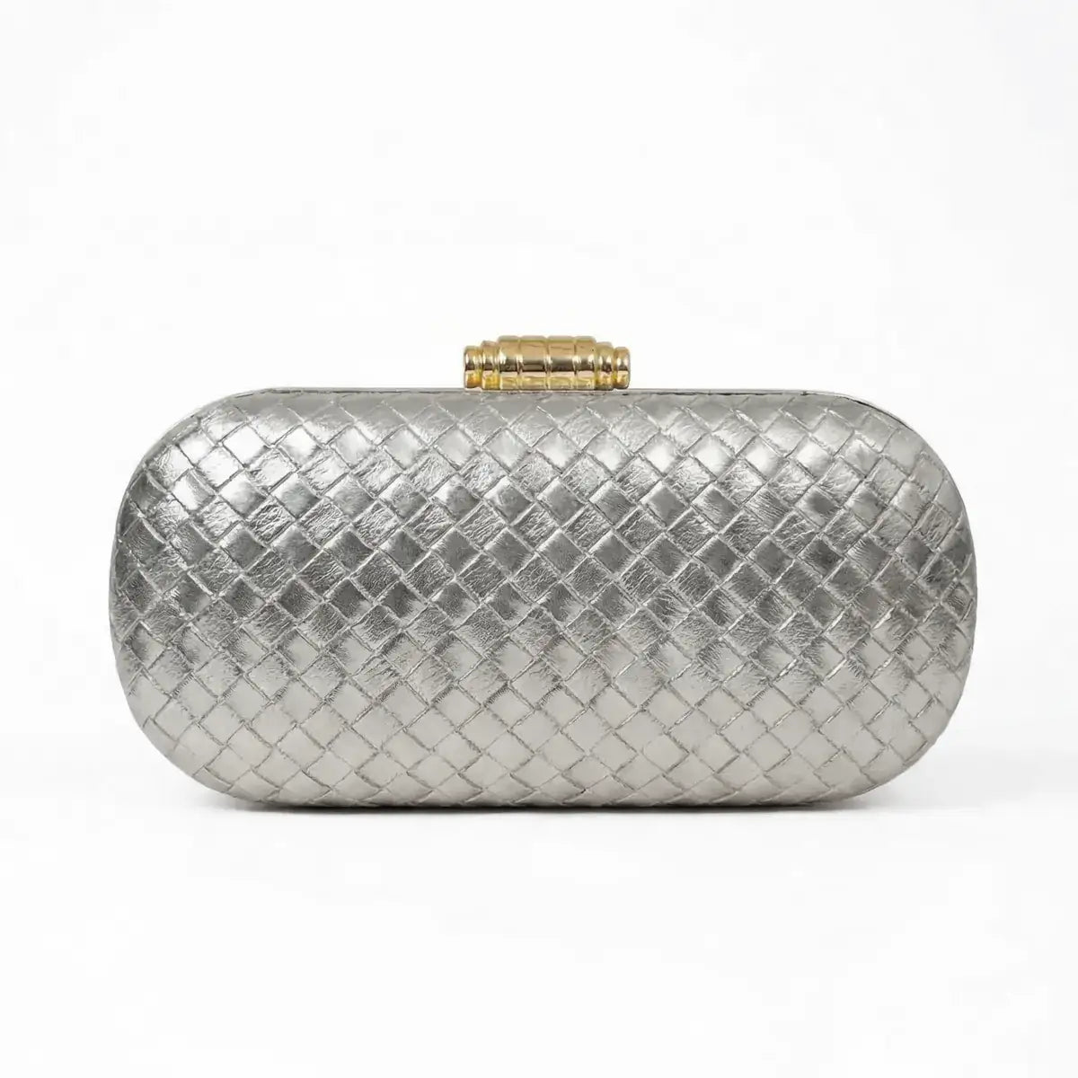 Lennot Tessella Metallic Silver Oval Bag