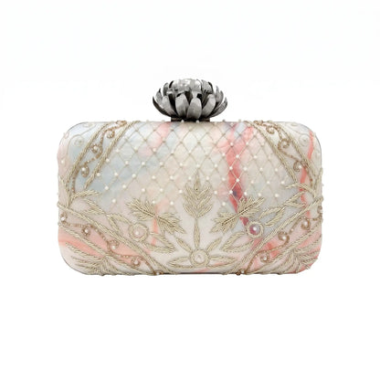 Rangiroa Lotus Bag Silver Grey and Coral