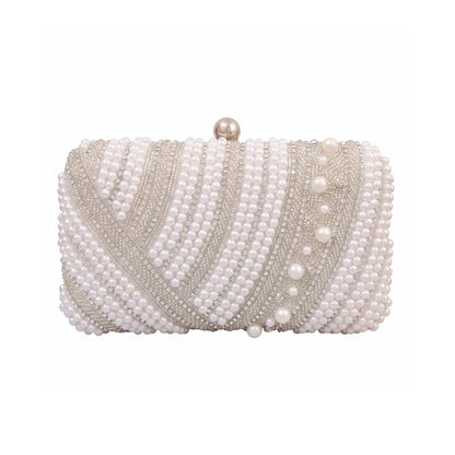 Bolso Murelia Plata Perlas Blanco