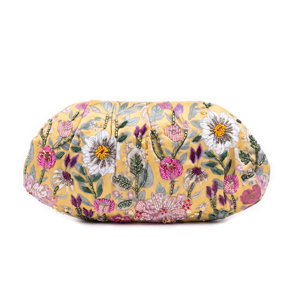 Bolso  Nube Joya Edén Amarillo, Rosas y Verde