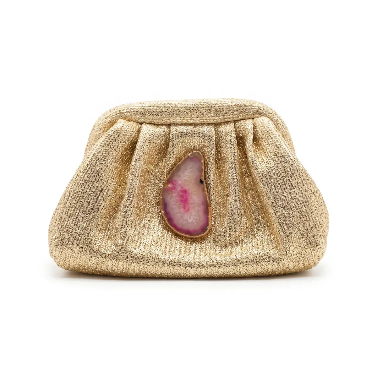 Bolso Nube Ojal Dorado Piedra Fucsia