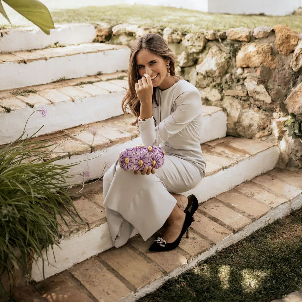 Bolso Ovalado Lennox Amelie Morado y  Amarillo