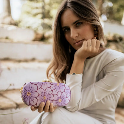 Bolso Ovalado Lennox Amelie Morado y  Amarillo