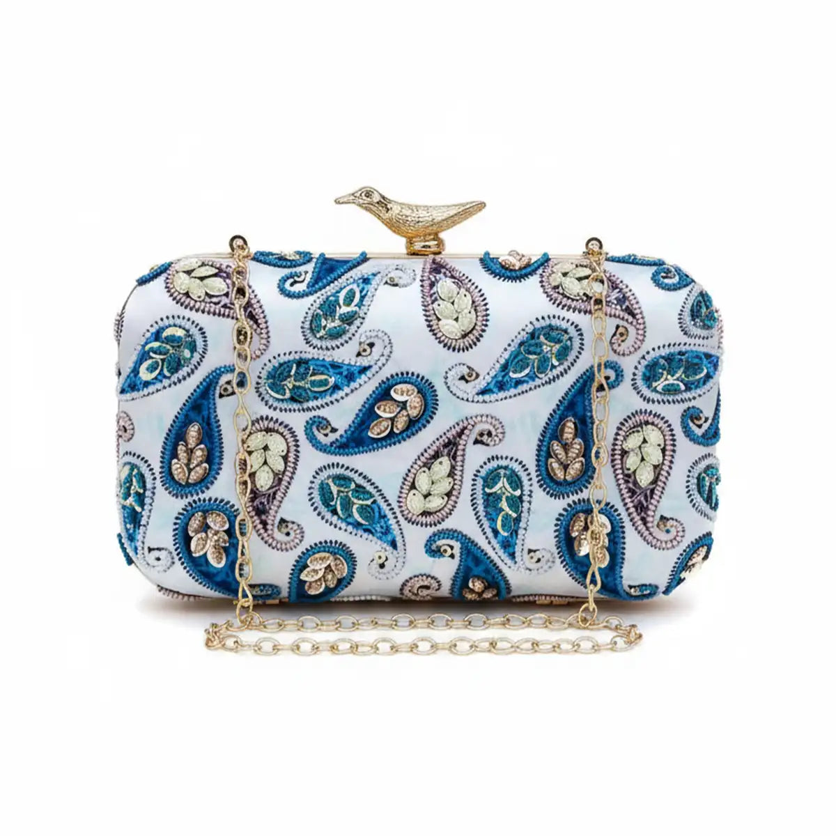 Bolso Pájaro Paisley Azules