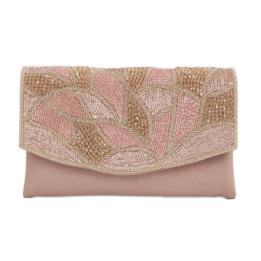 Bolso Sobre Cristalé Coral y Rosas
