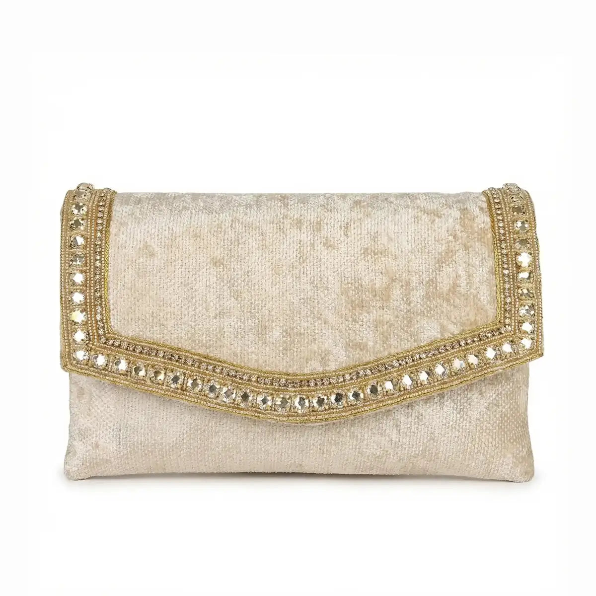 Bolso Sobre Velvetia Shine Beige