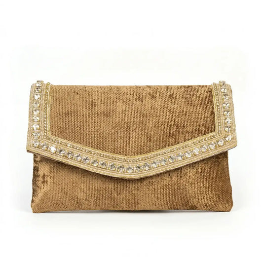 Bolso Sobre Velvetia Shine Marrón