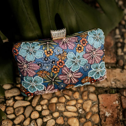 Bolso Begonia Azules y Morado