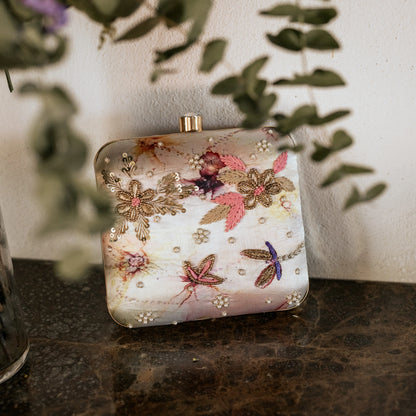 Bolso Cuadrado Nandi Rosas y Amarillo Soft