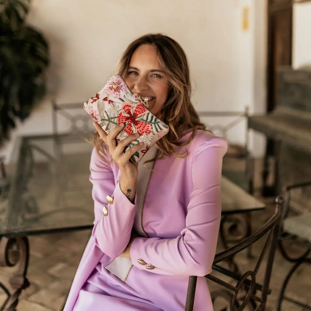 Bolso Curve Tropicale Rosa, Fucsia y Morado