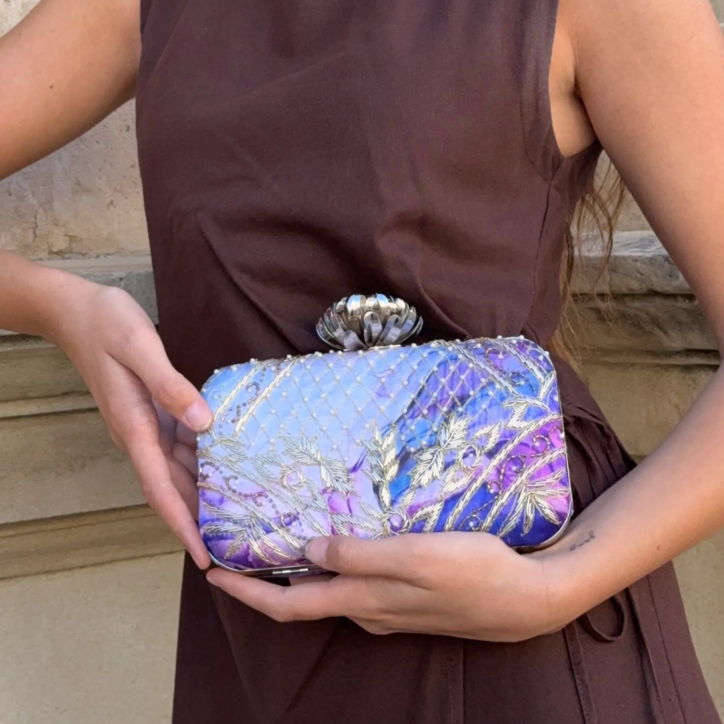 Bolso Loto Rangiroa Plata Morado