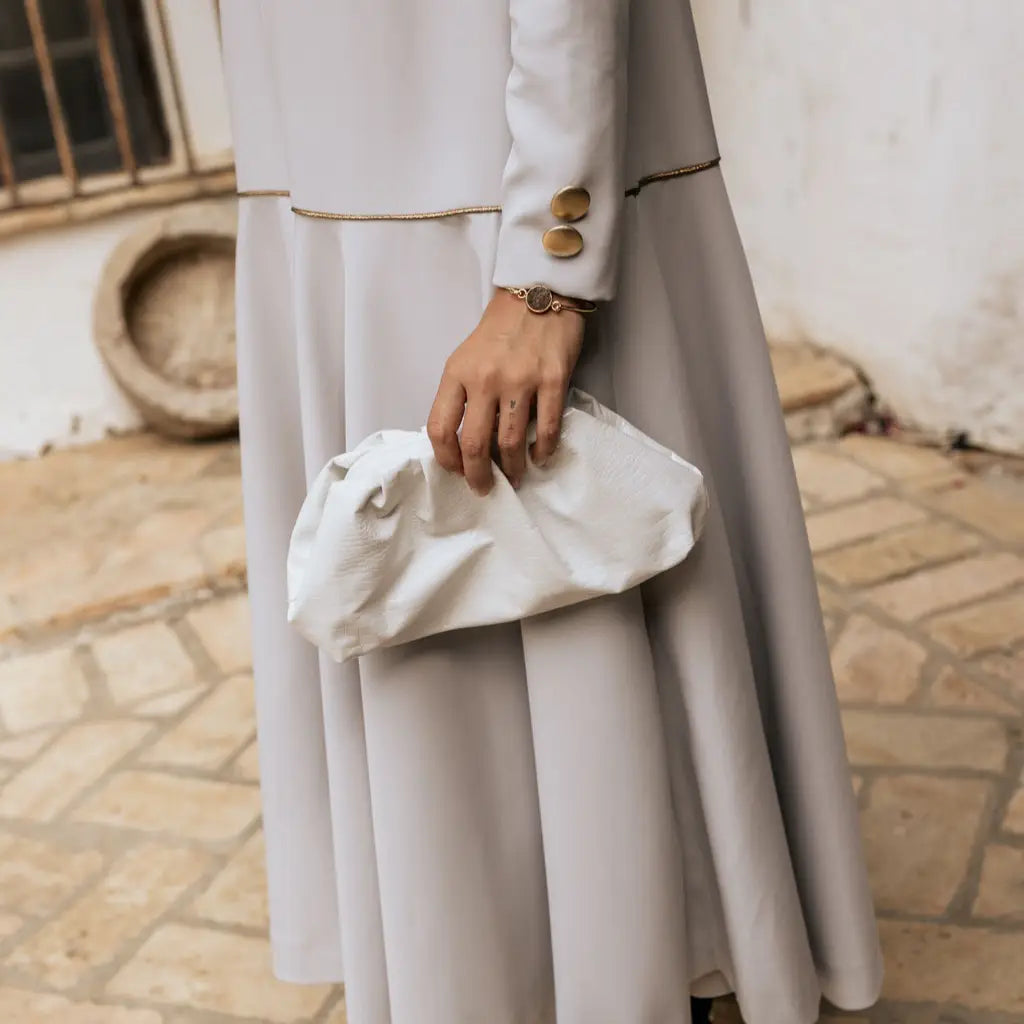 Bolso Nube Escamado Blanco