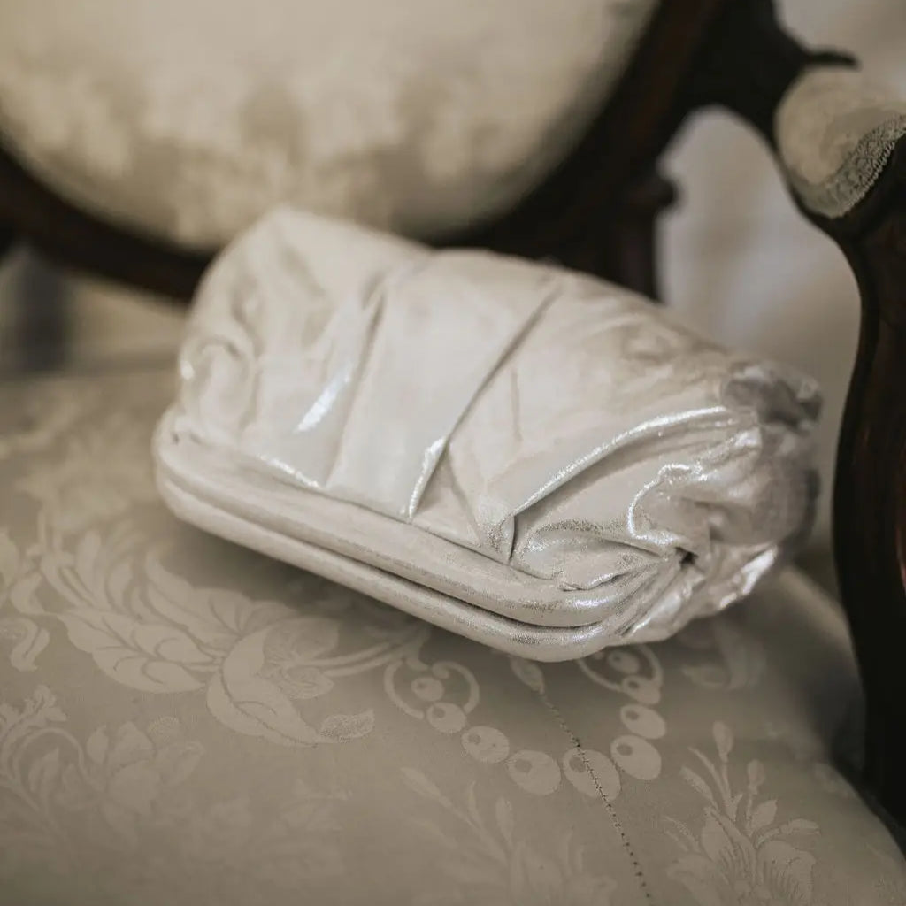 White Metallic Cloud Handbag