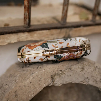 Bolso Ovalado Lennox Floréal Beige, Marrón y Verde