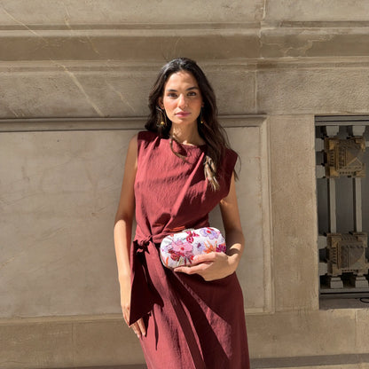 Bolso Ovalado Lennox Florencia Morado y Buganvilla