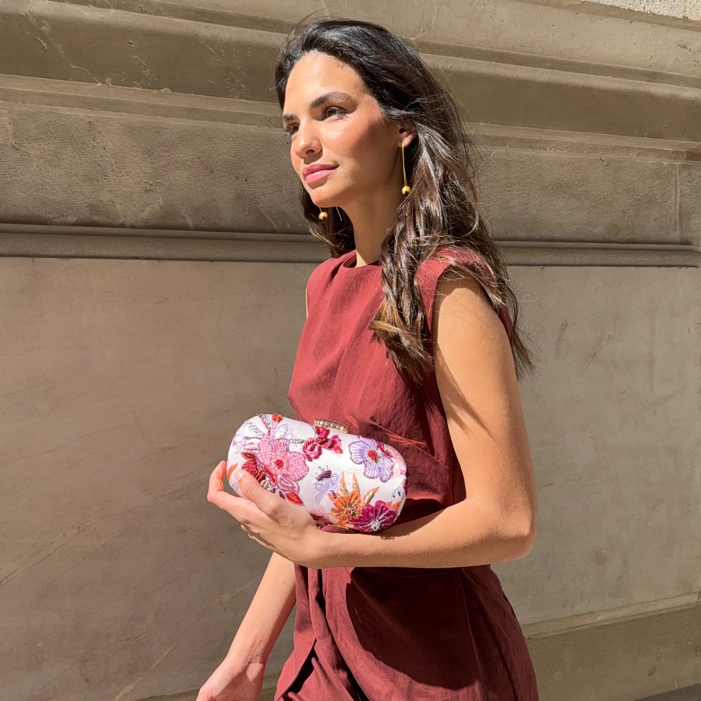 Bolso Ovalado Lennox Florencia Morado y Buganvilla