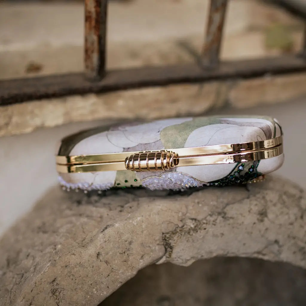 Bolso Ovalado Lennox Lunaria Verdes, Naranja y Beige