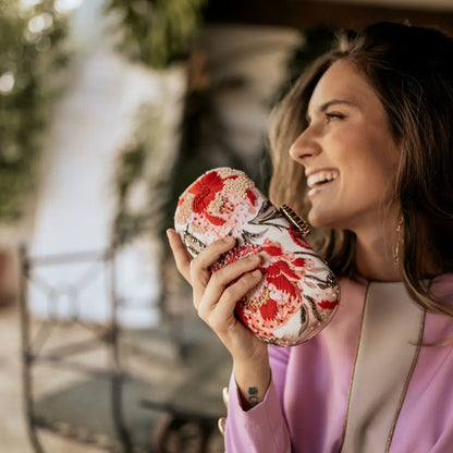 Bolso Ovalado Lennox Églantine Rosas y Coral