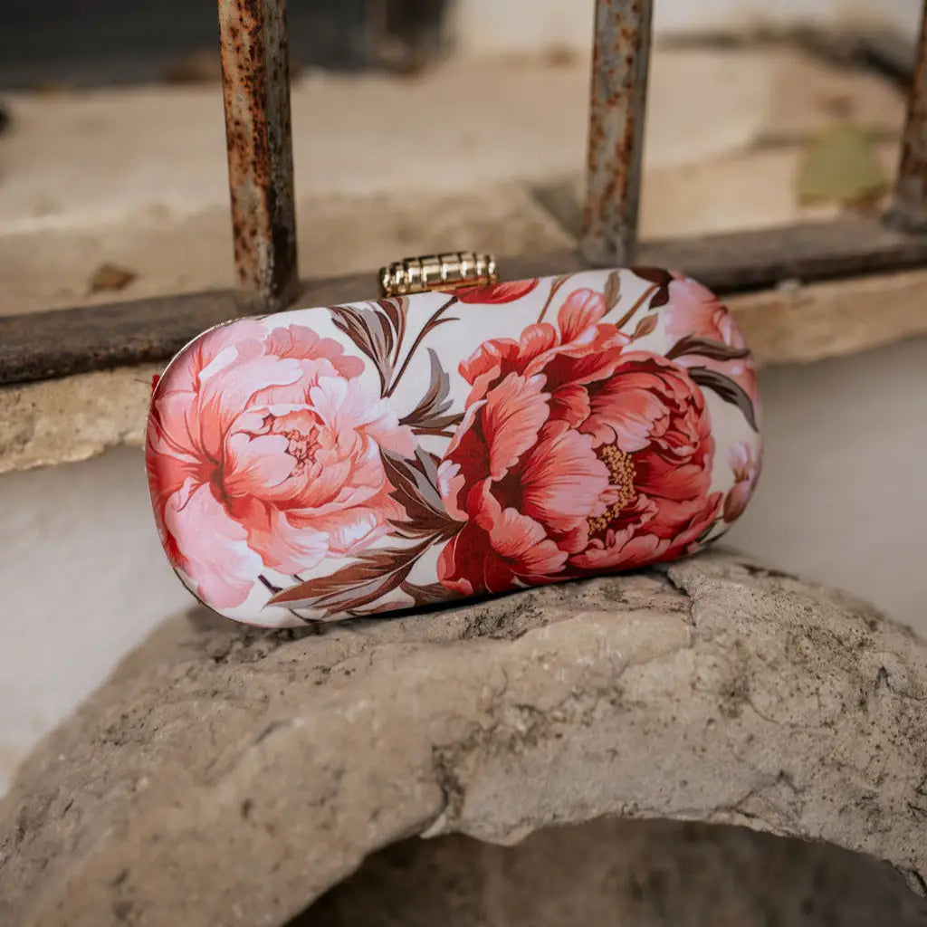 Bolso Ovalado Lennox Églantine Rosas y Coral