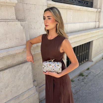 Bolso Pájaro Pavona Plumas Azul