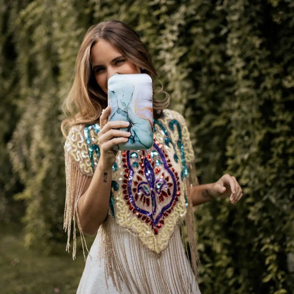 Bolso Print Humo Azul agua