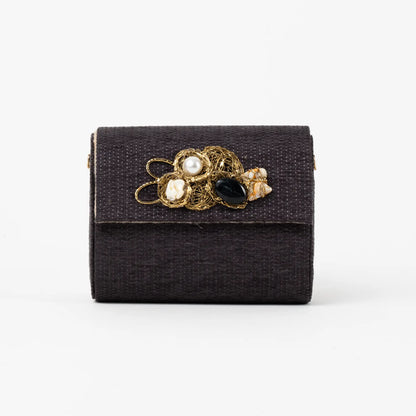 Bolso Rígido Mini Treasure Piedras Azul Oscuro