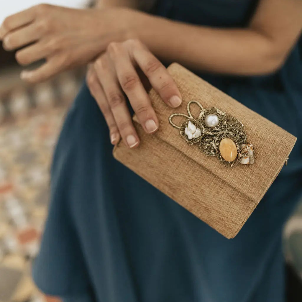 Mini Treasure Stones Camel Hard Shell Bag