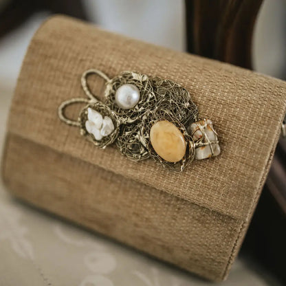 Mini Treasure Stones Camel Hard Shell Bag