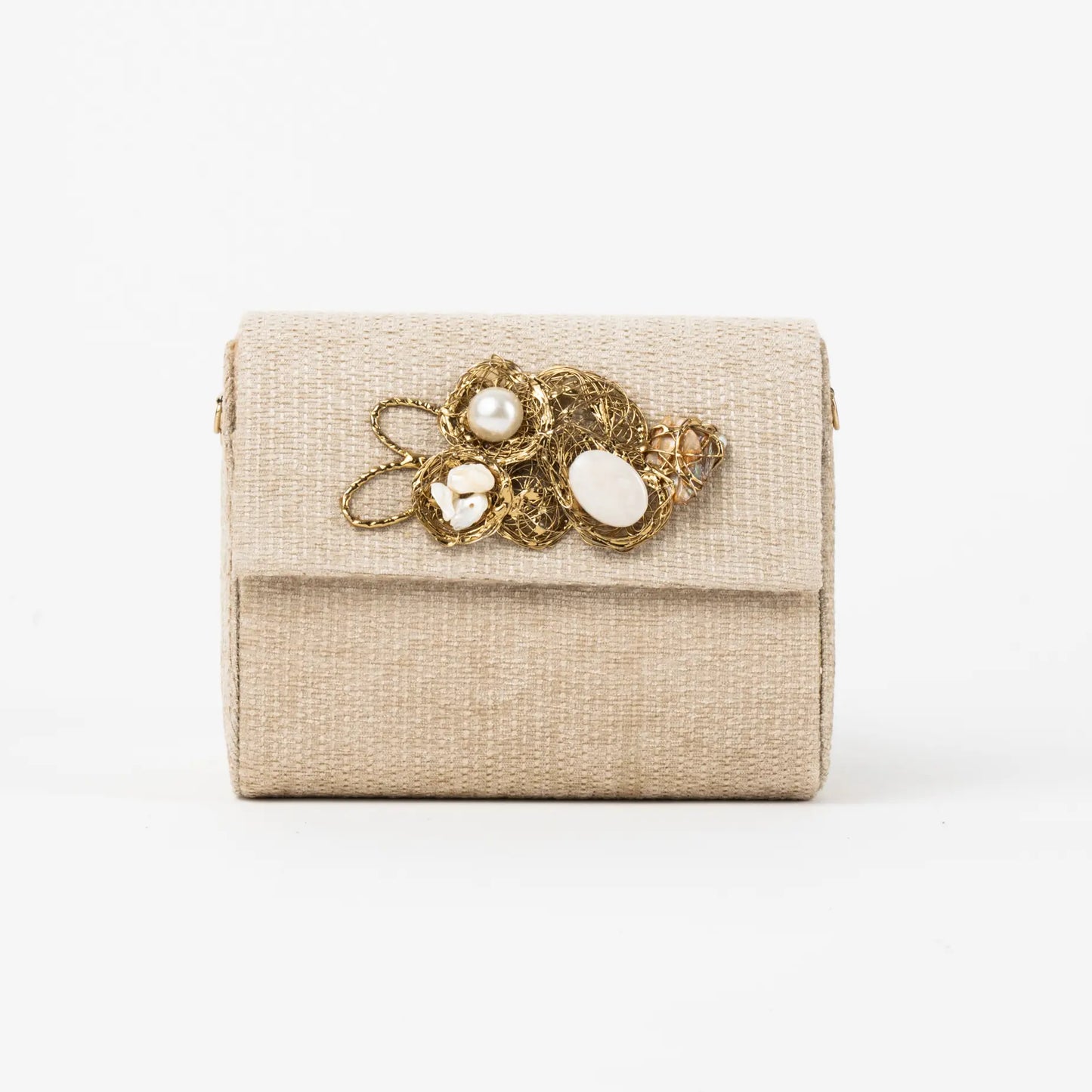 Bolso Rígido Mini Treasure Piedras Crema