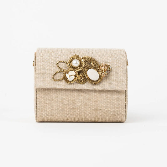 Bolso Rígido Mini Treasure Piedras Crema