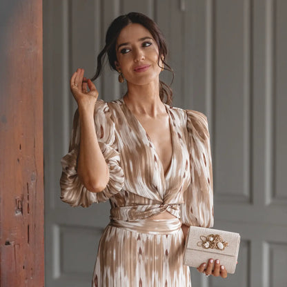 Mini Treasure Hard Shell Bag with Cream Stones