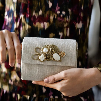 Bolso Rígido Mini Treasure Piedras Gris claro