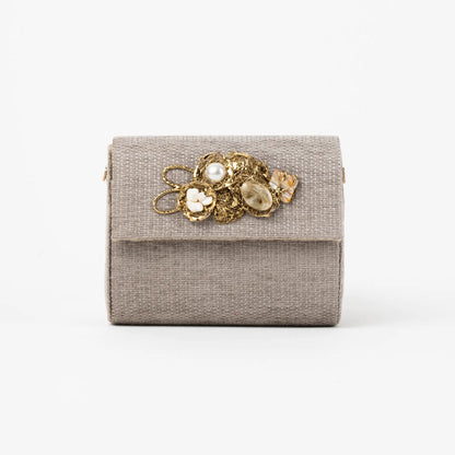 Bolso Rígido Mini Treasure Piedras Gris claro