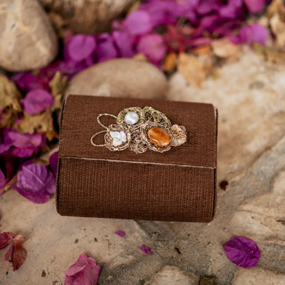 Bolso Rígido Mini Treasure Piedras Marrón