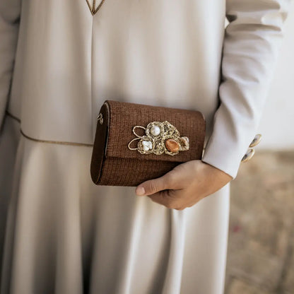 Bolso Rígido Mini Treasure Piedras Marrón