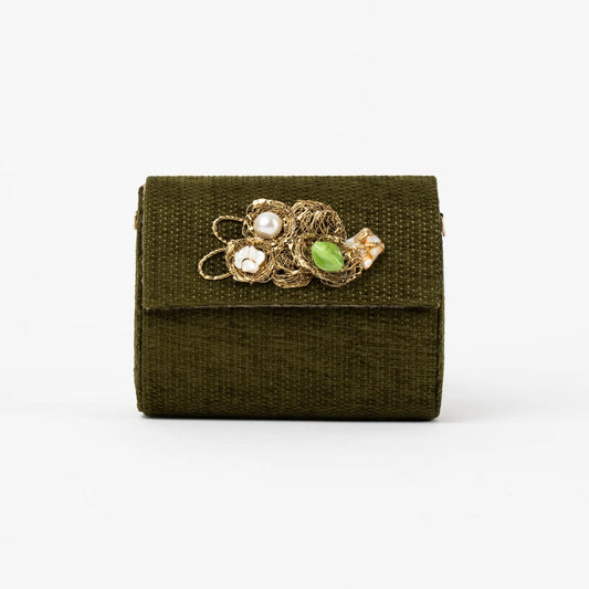 Bolso Rígido Mini Treasure Piedras Verde