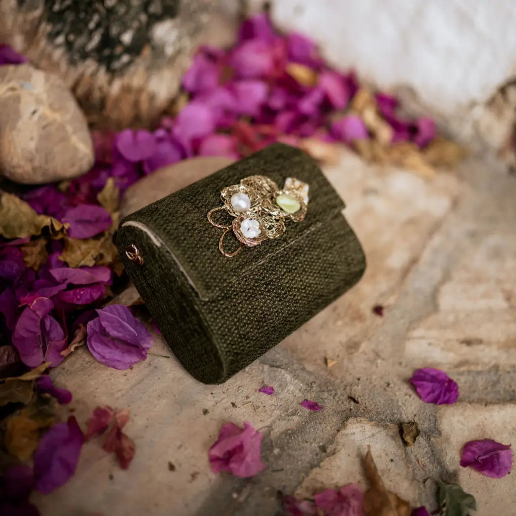 Bolso Rígido Mini Treasure Piedras Verde