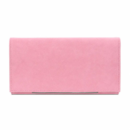 Light Pink Chrome Envelope Clutch