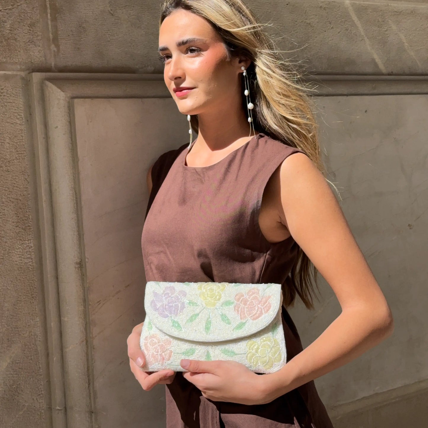 Bolso Sobre Dulcinea Flores Blanco