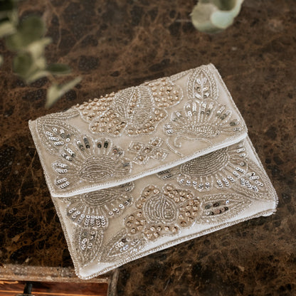 Bolso Sobre Nympha Plata Blanco
