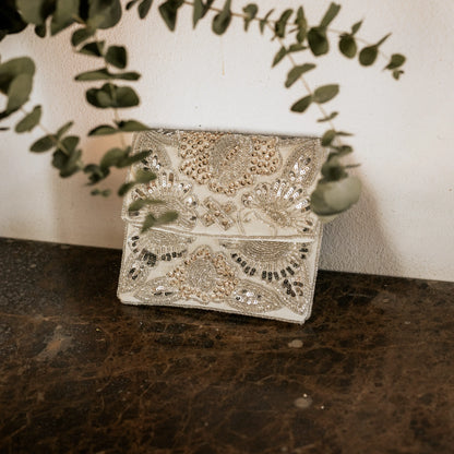 Bolso Sobre Nympha Plata Blanco